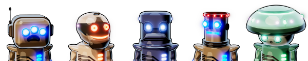 Playable robots and color palette customization