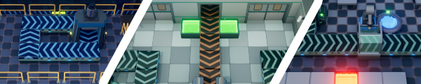 Different factory level themes and mechanics